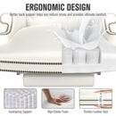 330LBS Executive Office Chair with Footstool, Ergonomic Design High Back Reclining Comfortable Desk Chair - White