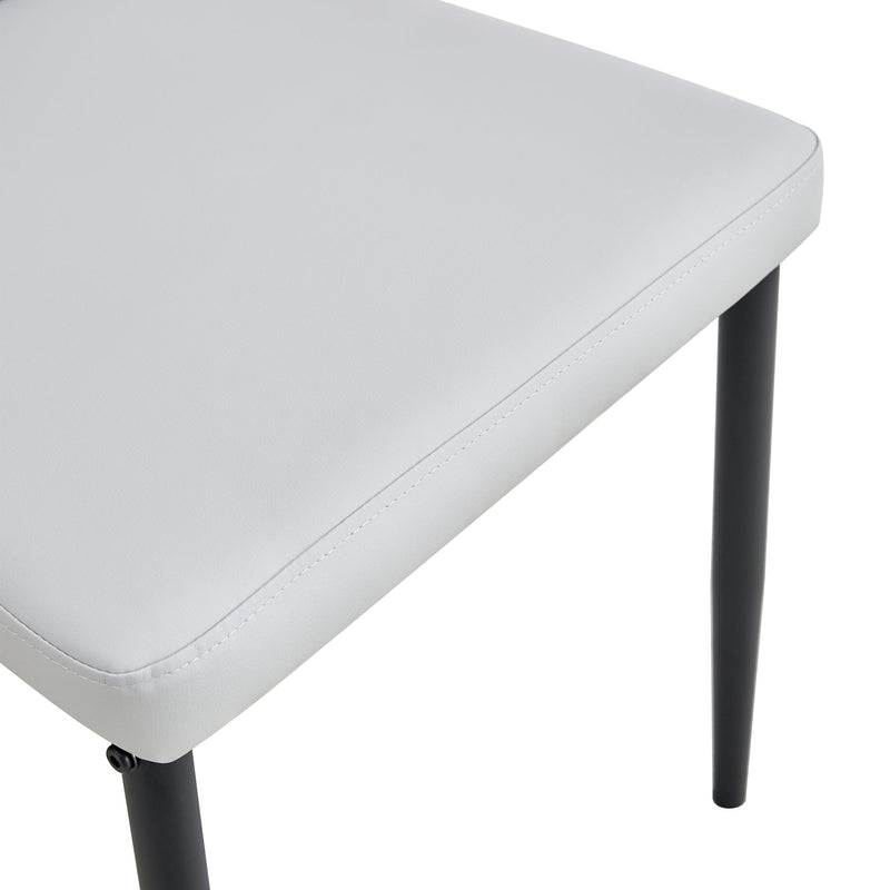 5-piece Dining Table Chairs Set, Rectangular Dining Room Table Set for 4, Modern Dining Table and faux leather Chairs for Kitchen Dining Room, Small Space, GRAY