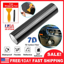 Black 7D Carbon Fiber Car Wrap High Gloss Vinyl Wrap Film Roll Bubble Free Air Release for Cars Laptops Phones