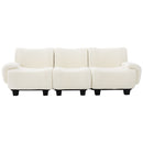 3 Seater Sofa Couch With Curved Armrests