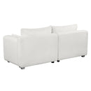 82x36" Modern Loop Yarn Fabric Sofa, One-Piece Seat Frame, Minimalist 2-3 Seat Couch Easy to Install, Loveseats with Extra Wide Domed Arms for Living Room, Bedroom, Apartment, Office(2 Pillows)