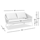 Rowan - Rope Barrel Back Patio Conversation Loveseat Sofa - Optic White by HouseOfZazla