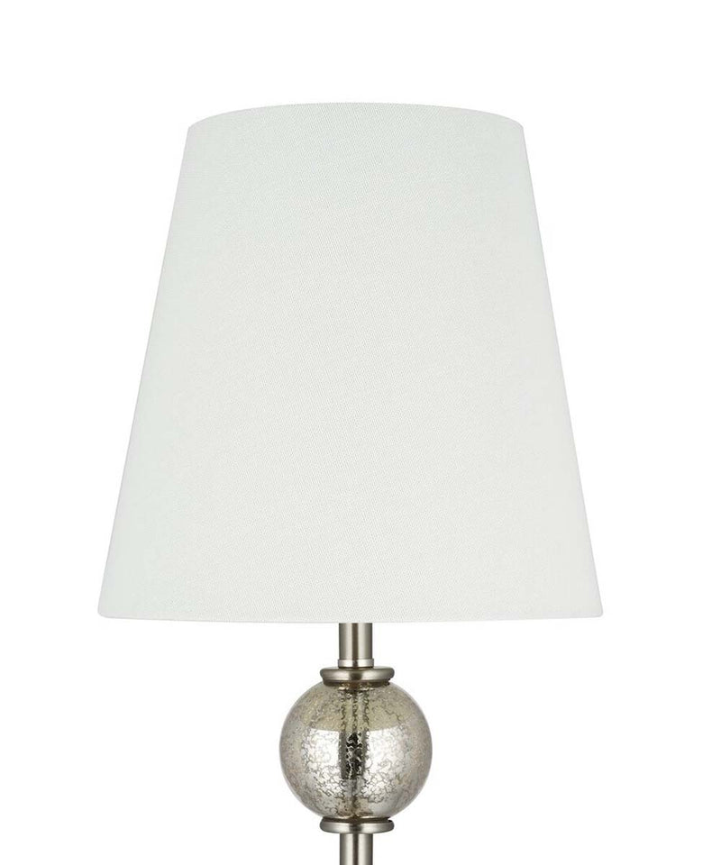 Catalina Modern Classic 3-Piece Floor and Table Lamp Combo Set, Brushed Nickel Metal Finish w/ Glass Font