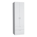 Armoire Wardrobe 76" H, Hanging Rod, 2 Drawers, 1 Shelf