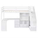 Loft Bed With L Shaped Desk, Drawers, Cabinet, And Storage Staircase by HouseOfZazla