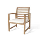 Outdoor Acacia Wood Club Chairs, 2-Piece Set - Natural Stained / White by HouseOfZazla