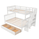 Stairway Bunk Bed With Storage And Guard Rail For Bedroom by Unique Piece Furniture
