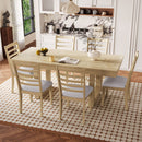Extendable Dining Set, Farmhouse Extendable Table With Upholstered Chairs by HouseOfZazla