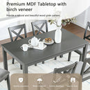6 Pieces Kitchen Dining Set, Rectangular Wooden Dining Table With 4 Chairs And A Bench by Unique Piece Furniture