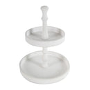 Two Tiered Round Wooden Tray - White by Unique Piece Furniture