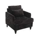 Modern Mid Century Wood Frame Armchair With Tufted Design