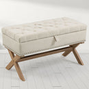 Storage Ottoman, Button-Tufted Ottoman Storage Bench, Ottoman With Storage by HouseOfZazla