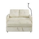 Modern Loveseat Pull Out Sofa Bed With Adjustable Backrest, Two Cup Holders, A Phone Holder, Three Charging Ports And Side Storage Pockets For Living Room by HouseOfZazla