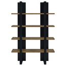 Danbrook 71-inch 4-shelf Bookshelf Black and Aged Walnut