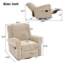 Manual Recliner Chair With Swivel Rocker Function, Dual Recline Angles by Unique Piece Furniture