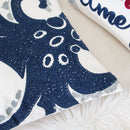 Octopus Patterned Pillow Cover With Matching Back - White by Unique Piece Furniture