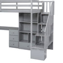 Loft Bed With L Shaped Desk, Drawers, Cabinet, And Storage Staircase by HouseOfZazla