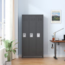 Storage Locker Cabinet With Locks For Employees, Home Gym Office School Garage - Black by HouseOfZazla