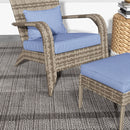Wicker Adirondack Chair with Ottoman