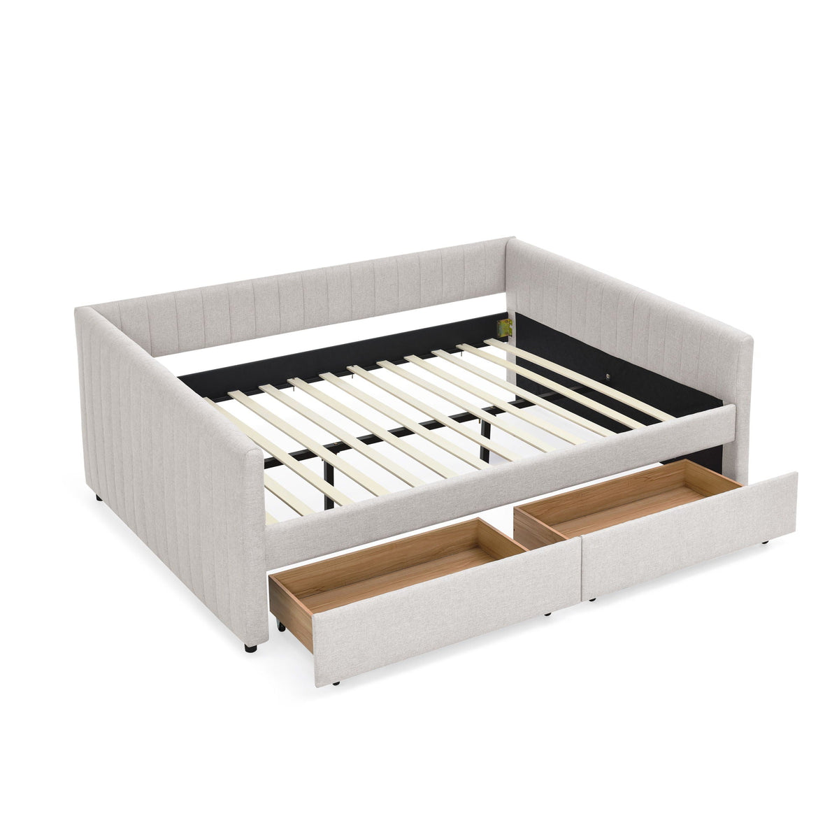Upholstered Queen Daybed With 2 Drawers, photo 2 of 8