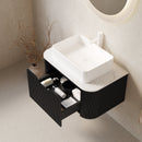 DINA 30" Bathroom Vanity & Sink, Floating Curved Edges Storage Cabinet by HouseOfZazla