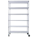 6 Tier 6000Lbs Capacity Nsf Metal Shelf Wire Shelving Unit, Heavy Duty Adjustable Storage Rack With Wheels & Shelf Liners For Commercial Grade Utility Steel Storage Rack by HouseOfZazla