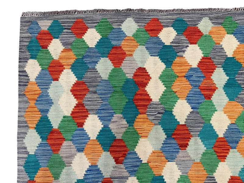6.5 x 9.5 Colorful Chobi Kilim Rug 6 x 9 Multicolor Turkish Kilim Rug 7x10 Chobi Kilim Rug Playroom Rug Wool Kilim Rug 6x9 New Tribal Kilim