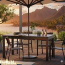 Extendable Outdoor Dining Table, All Weather, Slatted Top, Rust Proof - Gray by HouseOfZazla