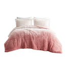 Full/Queen Ombre Shaggy Long Fur Comforter Mini Set