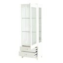 Modern Upholstered Glass Display Cabinet With Adjustable LED Light - White by HouseOfZazla