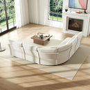 5 Seater L Shaped Sectional Sofa With Curved Corner, 7 Pillows by HouseOfZazla