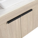 30" Modern Design Float Bathroom Vanity With Ceramic Basin Set, Wall Mounted White Oak Vanity With Soft Close Door, KD-PackingD-Packing Pieces