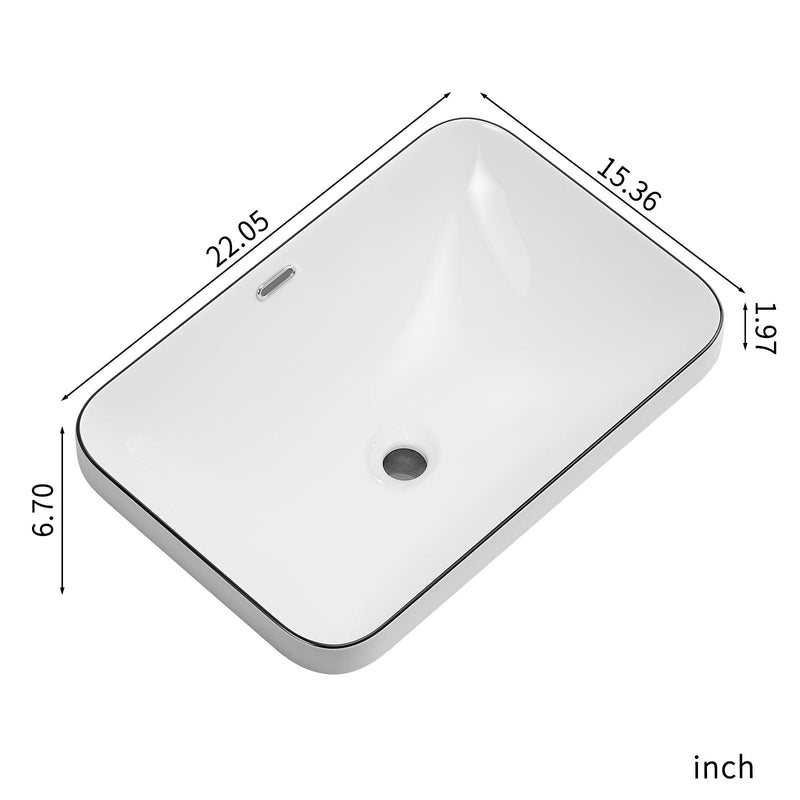 Undermount Bathroom Sink, Vessel Basin For Vanity Countertop - Milk White / Black, photo 8 of 11