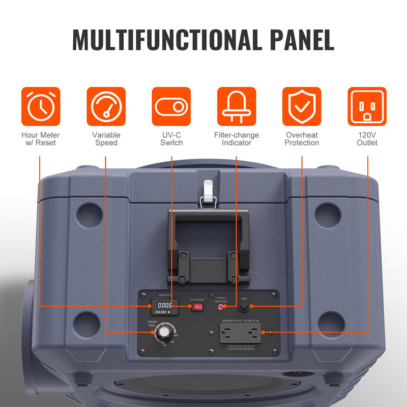 Air Scrubber with 3-Stage Filtration, Stackable Negative Air Machine 800 CFM, photo 7 of 10