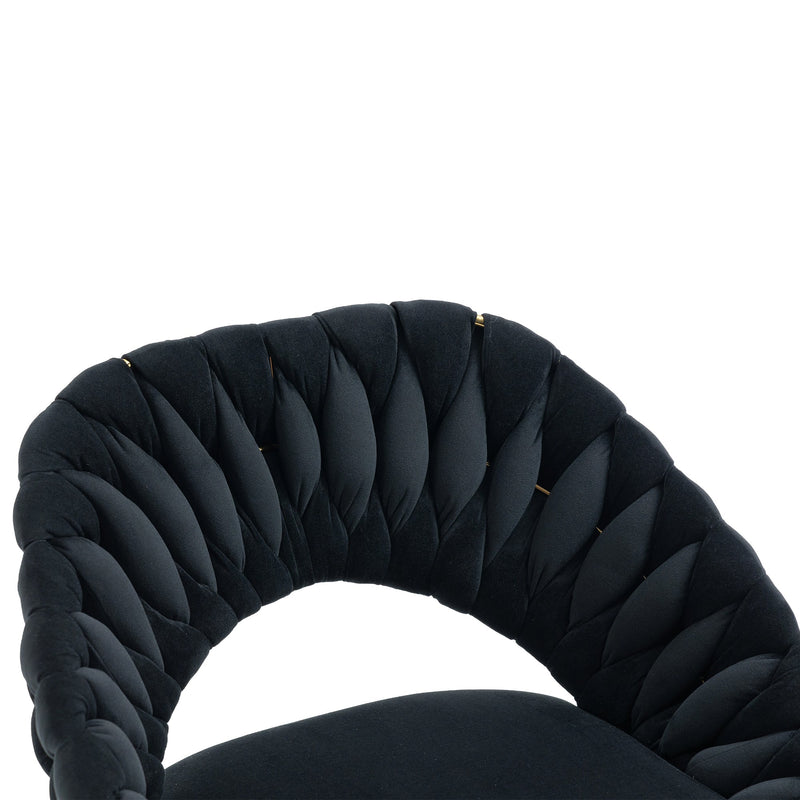 Accent Chairs Set of 2, Velvet Side Chairs with Gold Legs, Mid-Century Upholstered Dining Chairs for Living Room, Kitchen, Bedroom, Beauty Room