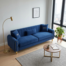 FX-P11-RB 87.4 Inches Upholstered 3-Seater Sofa with Throw Pillows by HouseOfZazla