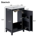 Modern Small Bathroom Vanity Cabinet With Ceramic Basin, Ample Storage, 1 Soft Close Door by Unique Piece Furniture