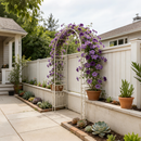 Metal Garden Arch W55'' x H94.5'' - Cream White Outdoor Arbor by HouseOfZazla