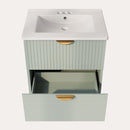 Modern Wall-Mounted Bathroom Vanity With 2 Drawers, Ideal For Small Bathrooms - Green by HouseOfZazla