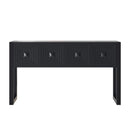 Geometric Carved Console Table With 3 Soft Close Drawers by HouseOfZazla