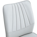 6 light gray dining chairs. Modern chairs from the Middle Ages. Made of PU material cushion and silver metal legs. Suitable for restaurants and living rooms