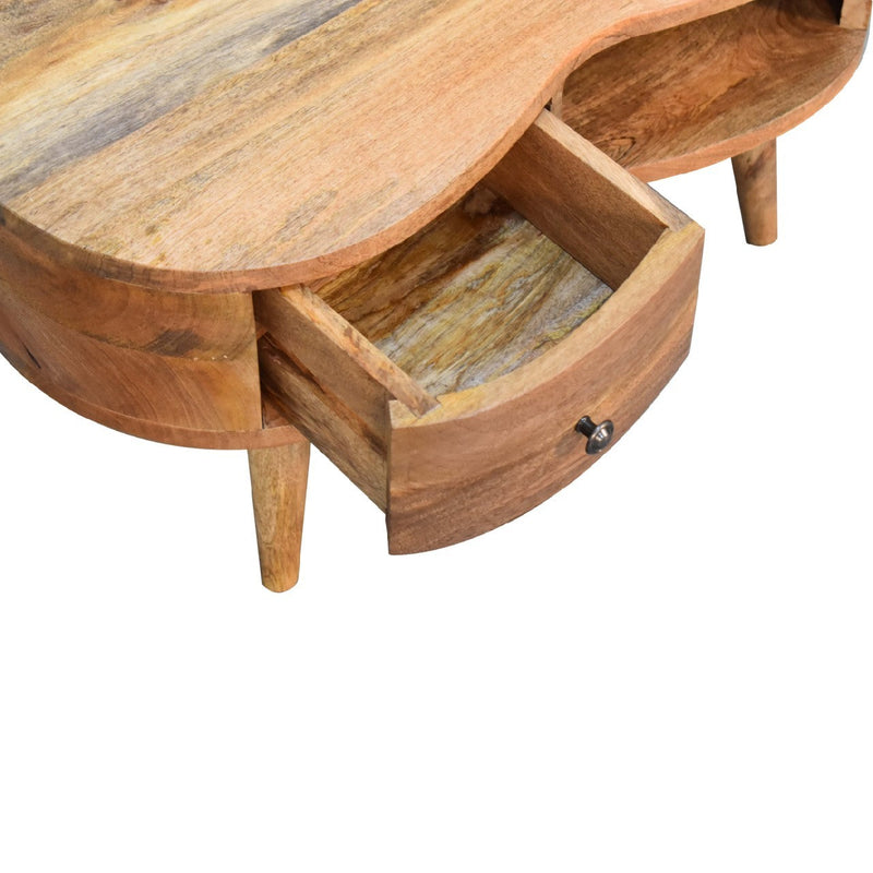 Walker Edison | Cloud Shape Mini Oak Coffee Table