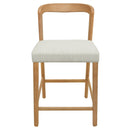 Solid Rubber Wood Counter Stools (Natural Oak + Beige) Set of 2 by HouseOfZazla
