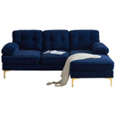83" Modern Sectional Sofas Couches Velvet L Shaped Couches for Living Room, Bedroom, Blue