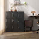 9 Door Employee Storage Locker With Card Slot, Lockers For Office, Gym, School, And Home - Black by HouseOfZazla