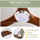 52" Solid Wood Blades Ceiling Fan with Light and Remote Control by HouseOfZazla