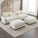 Sectional Sofa Upholstered Sofa With Two Removable Ottoman, Two USB Ports, Two Cup Holders And Large Storage Box For Living Room by HouseOfZazla