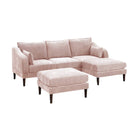 Modular L-Sectional Set With Ottomans - Pink by HouseOfZazla