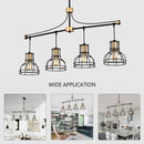 Dining Room Light Fixture / Chandelier Table, 40 -" Hanging For Farmhouse Linear Chandeliers, 5 Light Kitchen Island Lighting Ceiling Chandelier, With Metal Lampshade - Gold / Matte Black by HouseOfZazla