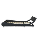 Queen Size Upholstered Platform Bed Frame With LED Lighting, Curve Design, Slat Support, No Box Spring Needed - Black by HouseOfZazla